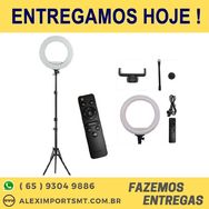 Iluminador Completo Led Ring Light 12 Pol. 220 Leds + Tripé para Fotos