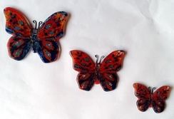 Trio de Borboletas de Vidro (glass Fusing)