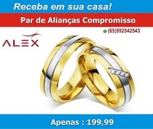 Par de Alianças Banhado a Ouro 18k