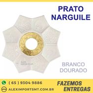 Prato Ebs Branco com Dourado - Alex Imports MT