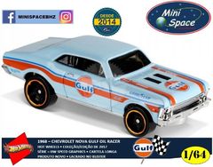 Hot Wheels 1968 Chevy Nova Logo Gulf Oil Racing Azul 1/64