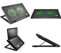 Base Cooler para Notebook Warrior Power Gamer Led Verde Luminoso Ac267