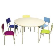 Conjunto de Mesa Redonda Infantil Colorido (1 à 5 Anos) - 06 Lugares -