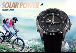 Relógio Solar Dual Time Power Military Led Sports Watch