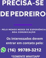 Vaga para Pedreiro