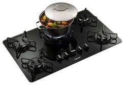 Cooktop a Gás Consul 5 Bocas com Quadrichama Cdd75aeuna Preto Bivolt