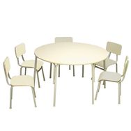 Conjunto de Mesa Redonda Infantil (1 à 5 Anos) - 06 Lugares - Branco o