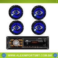 Rádio Automotivo Hurricane 4x18w com 4 Alto Falantes 6 Polegadas