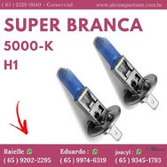 Par Lâmpada Super Branca Automotiva Economy H1 55w 12v 5000k Multilase