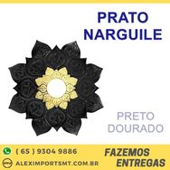 Prato Ebs Preto com Dourado Plato para Nar Ga