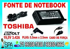 Carregador Notebook e Netbook Toshiba 19v 2.42a 65w 5.5mm X 2.5mm