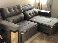 Sofa Cinza Suede