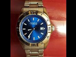 Relógio Caravelle Bulova 43b38 Visor Azul, Moldura Giratória