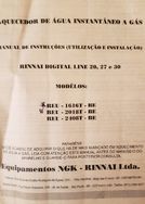 Manual de Instruçoes Aquecedor a Gás Rinnai