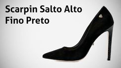 Scarpin Salto Médio Verniz Preto