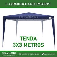 Tenda para Evento 3x3 Metros Grande Cor Azul Boa