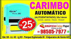 Carimbo Automático 38x14mm, 3 Linhas