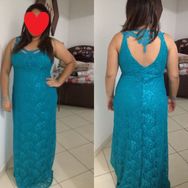 Vestido de Festa Cor Azul Tiffany Longo