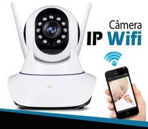 Camera Ip sem Fio Hd 720p 1.3 Mp Wi-fi Noturna Gira 360 Graus