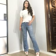 Calça Flare Jeans Azul Claro