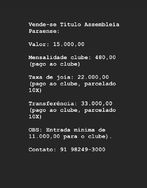 Vende-se Título Assembleia Paraense