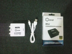 Mini Adaptador Conversor Video Composto 3 Rca Av para Hdmi