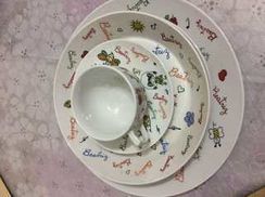 Jogo de Prato Personalizado de Porcelana Novo