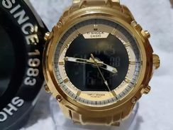 Relógio Masculino Gshock de Aço Dourado