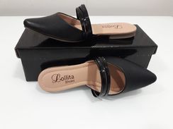 Mule Lollita Preto / Verniz Preto