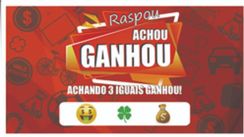 Raspadinha Achou, Ganhou!! - Tam. 9x5cm - 1000 Unid