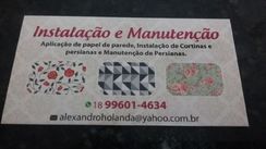 Instalação de Papel de Parede e Colocação de Cortina e Persiana e Manutenção de Persianas