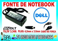 Fonte Carregador para Notebook e Netbook Dell Pino Fino 19,5v 3.34a