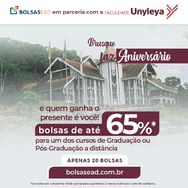 Aniversário de Brusque - Até 65% Graduação ou Pós