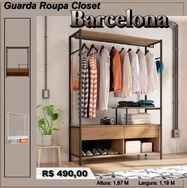 Guarda Roupa Closet Barcelona - Frete Grátis para Arapongas e Região