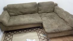 Sofa com Chaise em Suede 4 Lugares