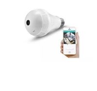 Lâmpada Espiã Câmera Ip com Wifi Panorama 360°