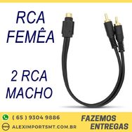 Cabo Rca Femêa para 2 Cabo Rca Macho - 30cm Adaptador