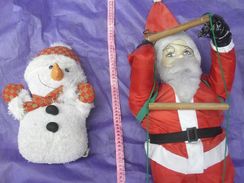 Boneco de Neve Pelúcia 36 Cm e Papai Noel 90 Cm e 2 Gorros de Natal