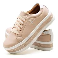 Tênis Feminino Salto com Detalhes Anabela Flatform Varias Cores