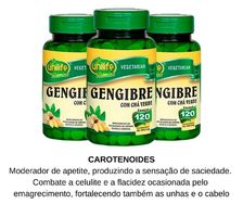 Gengibre com Chá Verde 360 Cápsulas 400 MG Kit c/ 3 Potes