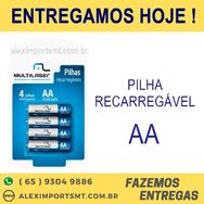 Pilha Recarregável Média Aa 2500mah Multilaser Cb052 com 4 Pilhas