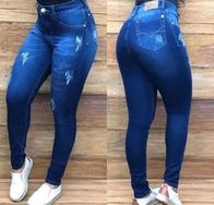 Calça Jeans Feminina Cintura Alta com Elastano. Vários Modelos e Cores