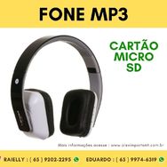 Fone de Ouvido Headphone Mp3 sem Fio Usb, Cartão Micro Sd, Rádio Fm e