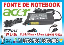 Fotos Similares: Fonte Carregador para Notebook e Netbook Acer 19v 3.42a 65w Plug 5.5mm 