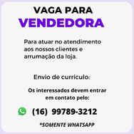 Vaga para Vendedora