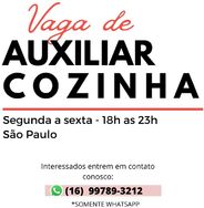 Vaga para Auxiliar de Cozinha