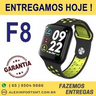 Novo Relogio Smartwatch Preto e Verde F8 Pedômetro