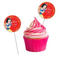 Topper Redondo para Doces Personalizado 15un Branca de Neve