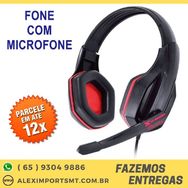 Fone de Ouvido Gaming Headset com Microfone Vinik Ogma Preto e Vermelh