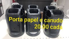 Porta Guardanapo e Canudo Cor Preto